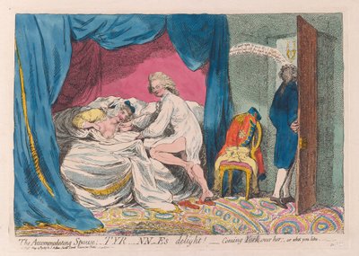 El cónyuge complaciente; ¡El deleite de Tyr-nn-es! - viniendo York sobre ella; - o lo que te guste de James Gillray