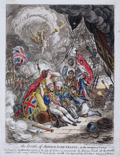 La muerte del almirante Horatio Nelson (1758-1805) en el momento de la victoria de James Gillray