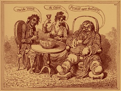 Los estragos de la bebida fuerte - caricatura de James Gillray
