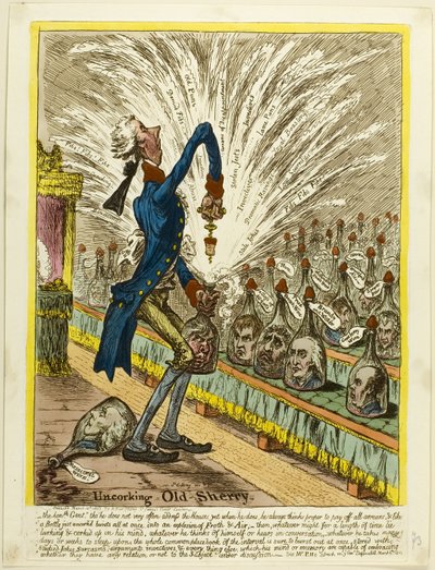 Descorchar un jerez añejo de James Gillray