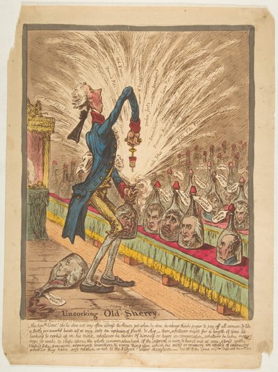 Descorchando viejo jerez de James Gillray