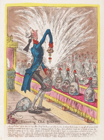 Descorchando el viejo jerez de James Gillray