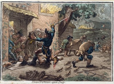 Irlandeses Unidos en Servicio, publicado por Hannah Humphrey en 1798 de James Gillray