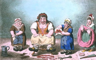 Venus Vestida por las Gracias, publicado por Hannah Humphrey en 1800 de James Gillray