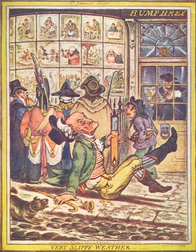 Clima muy resbaladizo, 1808 de James Gillray