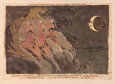Hermanas extrañas: ministras de la oscuridad: esbirros de la luna de James Gillray