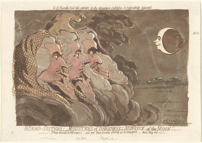 Hermanas extrañas; Ministras de la Oscuridad; Esbirros de la Luna de James Gillray