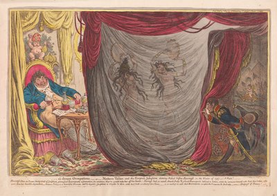__ ocupaciones anteriores, o Madame Talian y la emperatriz Josefina bailando desnudas ante Barrass en el invierno de 1797 - ¡un hecho! de James Gillray