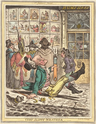 Clima muy resbaladizo de James Gillray after Rev. John Sneyd