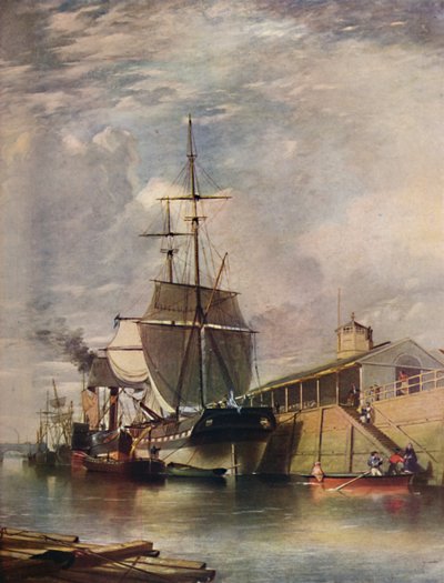 Puerto de Belfast - Escaleras del Ferry, 1851 de James Glen Wilson