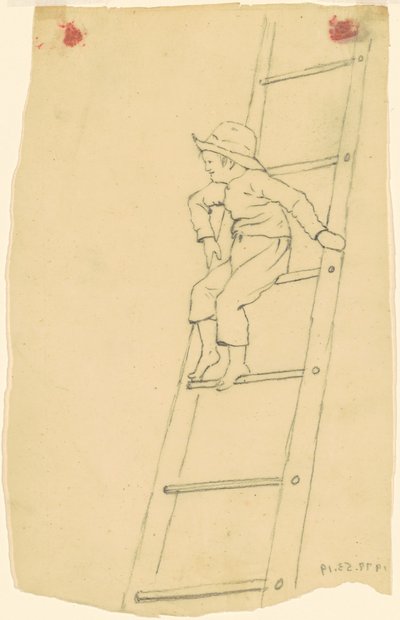 Niño en una escalera de James Goodwyn Clonney