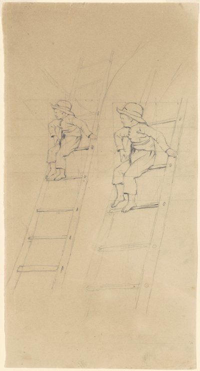Estudios de un Niño en una Escalera de James Goodwyn Clonney