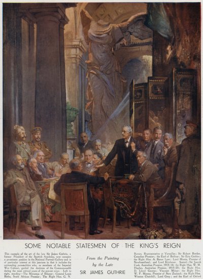 Algunos estadistas notables del reinado de Jorge V (litografía en color) de James Guthrie