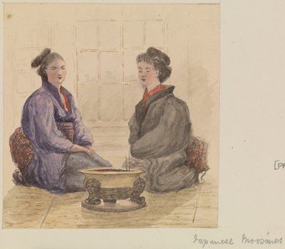 Moosmes" japoneses, hacia 1868 (acuarela) de James Henry Butt