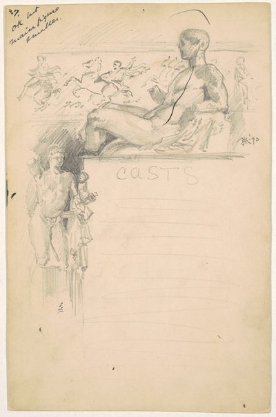 Estudio para "Moldes de escultura antigua: El Partenón" de James Henry Moser
