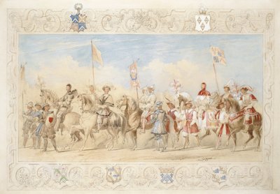 Walter Little Gilmour Esq., El Caballero Negro y Hon. Edward Stafford Jerningham, Caballero del Cisne, 1839 de James Henry Nixon