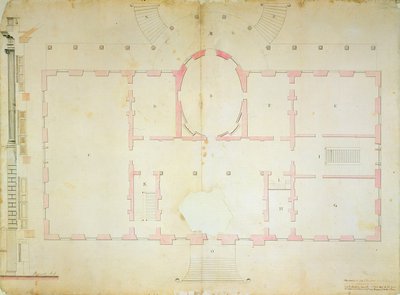 Plano de la Casa del Presidente, Washington, 1792 de James Hoban