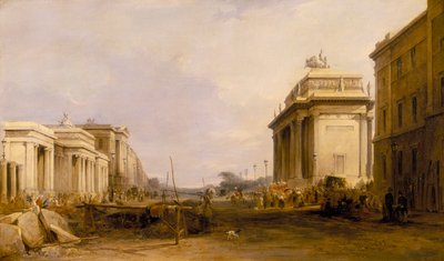 Hyde Park Corner y Constitution Arch, c1833 de James Holland