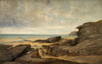 Marea baja, Trebarwith Strand, Tintagel, Cornwall de James Holland