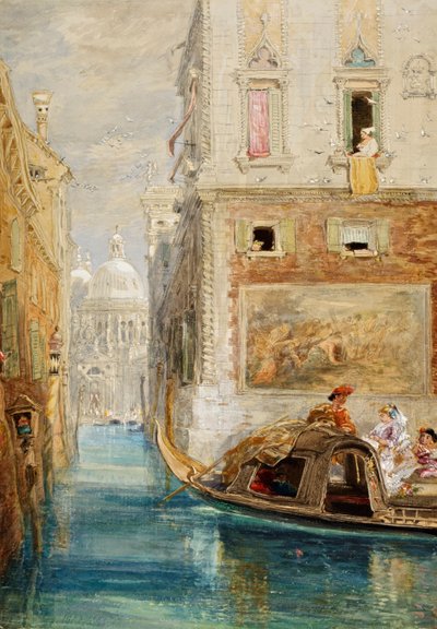 La Góndola, Venecia, con Santa Maria della Salute en la Distancia de James Holland