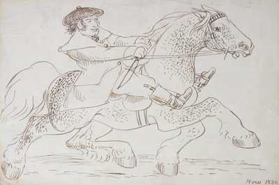 Un comerciante de caballos pone a prueba a un joven Clydesdale, 1830 de James Howe