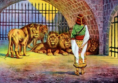 Daniel en el foso de los leones - Biblia de James Jacques Joseph (after) Tissot