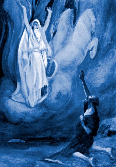 Elías asciende en un carro de fuego - Biblia de James Jacques Joseph (after) Tissot