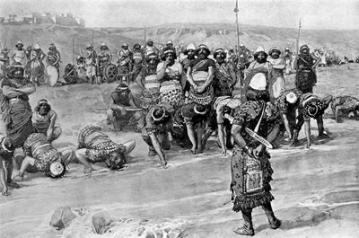 Gedeón elige a los trescientos por Tissot - Biblia de James Jacques Joseph (after) Tissot
