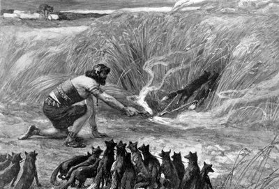 Sansón y los zorros - Biblia de James Jacques Joseph (after) Tissot