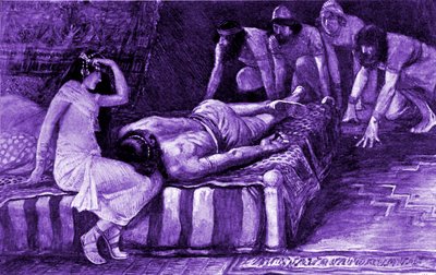 Sansón es hecho prisionero por J James Tissot - Biblia de James Jacques Joseph (after) Tissot