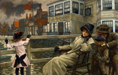 Arte académico: Esperando el ferry de James Jacques Joseph Tissot