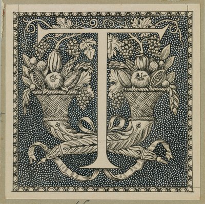 Letra capital T, ilustración de La vida de Nuestro Señor Jesucristo de James Jacques Joseph Tissot