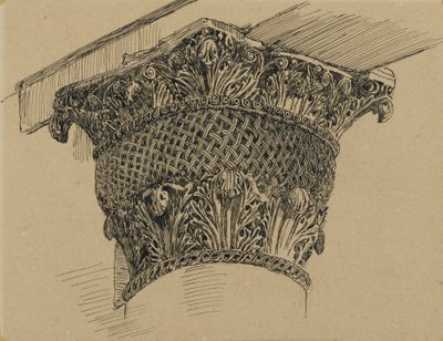 Capitel de la Mezquita de El-Aksa, ilustración de La vida de Nuestro Señor Jesucristo, 1886-94 de James Jacques Joseph Tissot