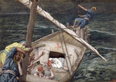 Cristo dormido durante la tormenta, ilustración para La vida de Cristo, c.1886-94 de James Jacques Joseph Tissot