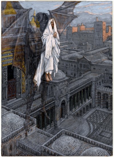 Cristo llevado a un pináculo del templo, ilustración para La vida de Cristo, c.1884-96 de James Jacques Joseph Tissot