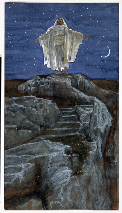 Cristo saliendo solo a una montaña a orar, ilustración de La Vida de Cristo, c.1886-94 de James Jacques Joseph Tissot