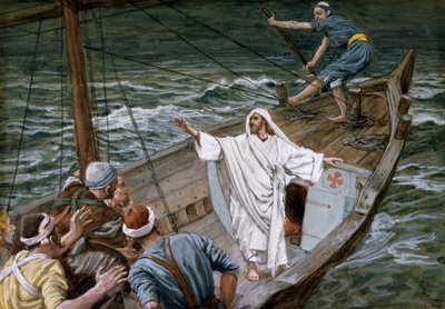 Cristo Calma la Tempestad, ilustración de La Vida de Cristo, c.1886-94 de James Jacques Joseph Tissot