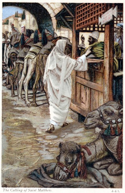 Cristo llamando a Mateo, el recaudador de impuestos, c. 1890 de James Jacques Joseph Tissot