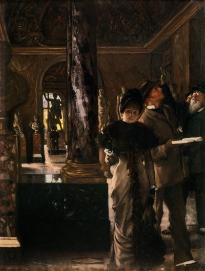 Visitantes extranjeros en el Louvre, c.1880 de James Jacques Joseph Tissot