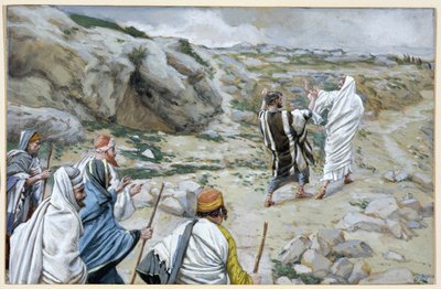 Apártate de mí, Satanás, ilustración para La vida de Cristo, c.1886-94 de James Jacques Joseph Tissot