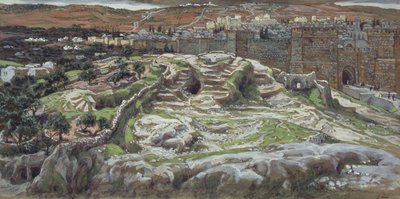Gólgota y el Santo Sepulcro en la época de Nuestro Señor, ilustración de La Vida de Cristo, c.1886-94 de James Jacques Joseph Tissot