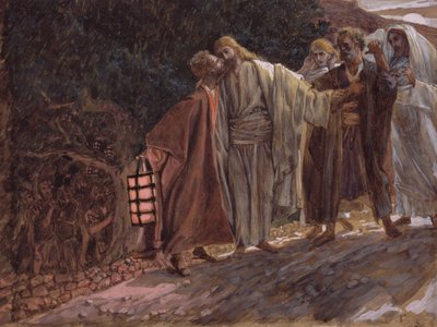 Salve Maestro, y lo besó, ilustración de La Vida de Cristo, c.1886-94 de James Jacques Joseph Tissot