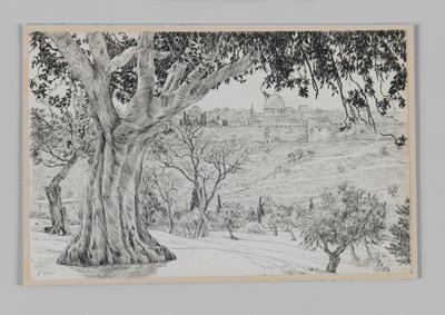 A mitad de camino en el Monte de los Olivos, ilustración de La Vida de Nuestro Señor Jesucristo de James Jacques Joseph Tissot