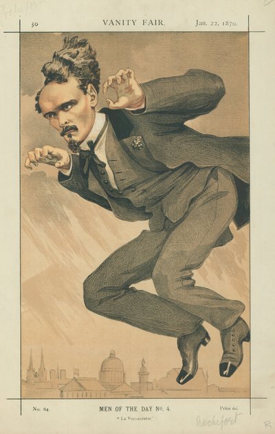 Henri Rochefort, La Voyoucratie, 22 de enero de 1870, caricatura de Vanity Fair de James Jacques Joseph Tissot