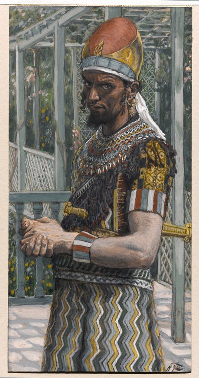 Herodes (21 a.C.-39 d.C.), ilustración para "La vida de Cristo", c.1886-94 (acuarela y gouache sobre cartón) de James Jacques Joseph Tissot