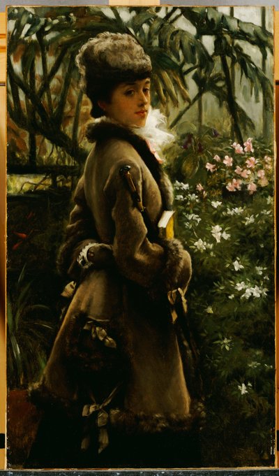 En el invernadero, c.1867-69 de James Jacques Joseph Tissot