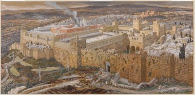 Jerusalén y el Templo de Herodes en la época de Nuestro Señor, ilustración de La Vida de Cristo, c.1886-94 de James Jacques Joseph Tissot