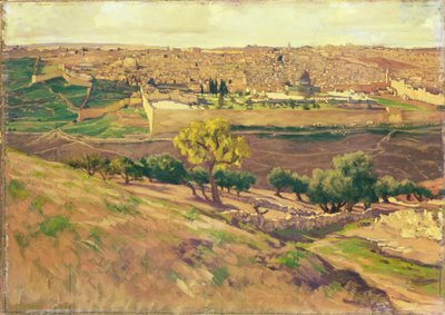 Jerusalén desde el Monte de los Olivos, c.1886-96 de James Jacques Joseph Tissot