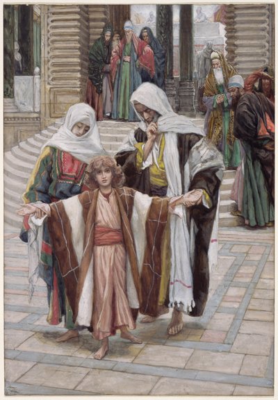 Jesús encontrado en el templo, ilustración de La Vida de Cristo, c.1886-94 de James Jacques Joseph Tissot