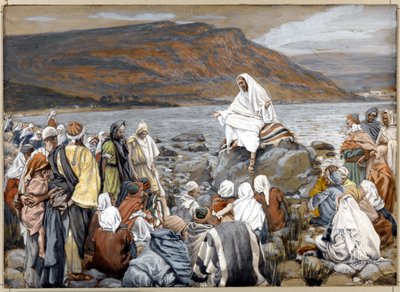 Jesús enseña a la gente junto al mar, ilustración para La vida de Cristo, c.1886-96 de James Jacques Joseph Tissot